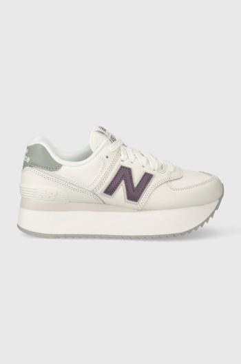 Kožené sneakers boty New Balance WL574ZFG bílá barva