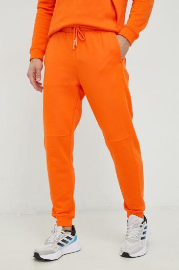 Tréninkové kalhoty Calvin Klein Performance pánské, oranžová barva, hladké