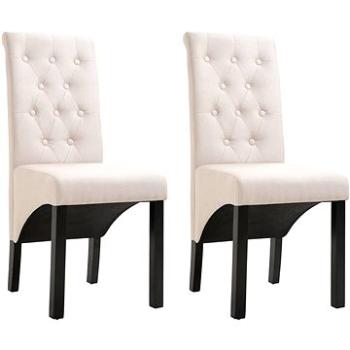 Jídelní židle 2 ks krémové textil (248987)