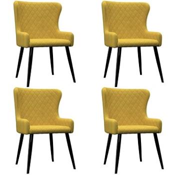Jídelní židle 4 ks žluté samet (279171)
