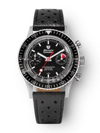 Nivada Grenchen Chronomaster White Lollipop Manual - Black racing