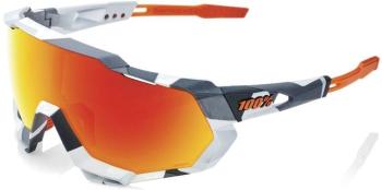 100% Speedtrap - Soft Tact Grey Camo - HiPER Red Multilayer Mirror Lens uni