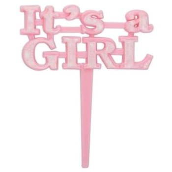 Zapichovátka do cupcaku, 8 ks - baby shower " it's a girl " - holka (11179136605)