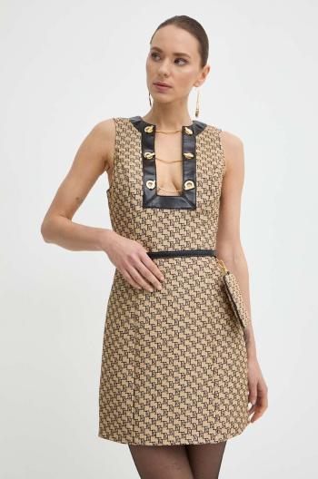 Šaty Elisabetta Franchi béžová barva, mini, AB64642E2