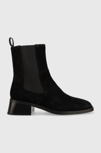 Semišové kotníkové boty Vagabond Blanca dámské, černá barva, na podpatku