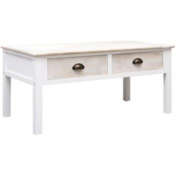 Konferenční stolek bílý a přírodní 100 × 50 × 45 cm dřevo (284140)