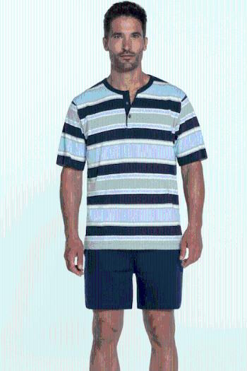 Pánské pyžamo krátké JORGE Modrá XL