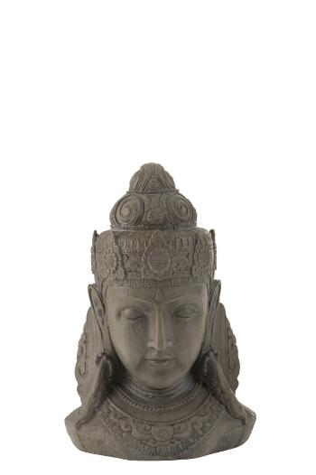 Šedá dekorativní soška hlavy Buddha S - 29*21,5*43 cm 2286