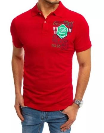 Pánské tričko s límečkem červené ISLAND