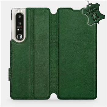 Kožené flip pouzdro na mobil Sony Xperia 1 III - Zelené -  Green Leather (5903516726547)