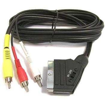 PremiumCord Kabel SCART - 3xCINCH M/M 1.5m s přepínačem (kjssc-2)