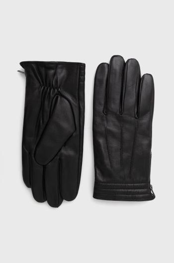 Kožené rukavice Medicine pánské, černá barva