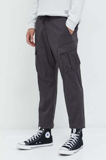Kalhoty Abercrombie & Fitch pánské, šedá barva