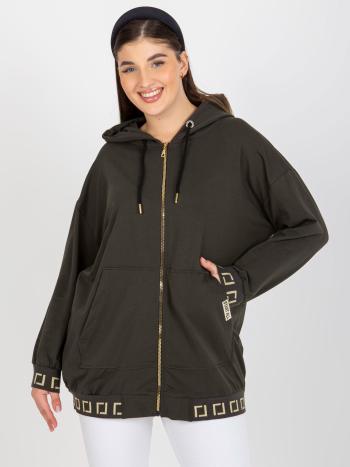 KHAKI MIKINA NA ZIP RV-BL-8262.85-DARK KHAKI Velikost: ONE SIZE