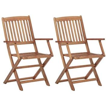 Skládací zahradní židle 2 ks masivní akáciové dřevo, 313601 (313601)