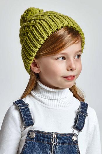 Dětska čepice Mayoral béžová barva, z husté pleteniny