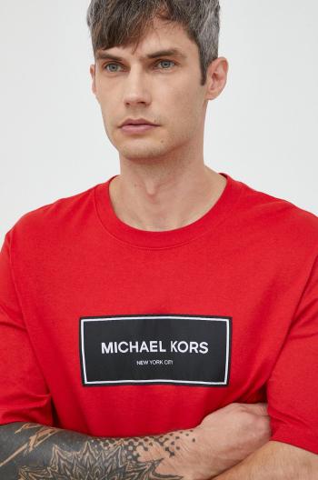 Bavlněné tričko Michael Kors červená barva, s potiskem