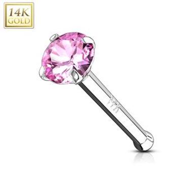 Šperky4U Zlatý piercing do nosu, Au 585/1000 - ZL01126P-WG