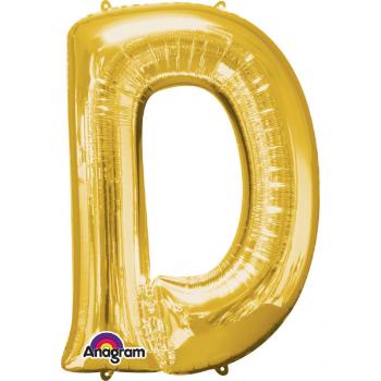 Amscan Mini fóliový balónek písmeno D 33 cm zlatý