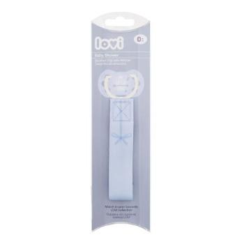 LOVI Baby Shower Soother Clip With Ribbon Boy 2 ks klip na dudlík pro děti