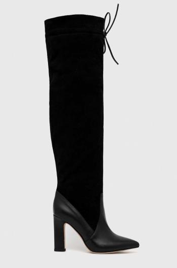 Semišové boty Marella Festa dámské, černá barva, na podpatku
