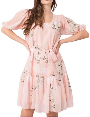 Broskvové šaty s květinovým vzorem vel. 36