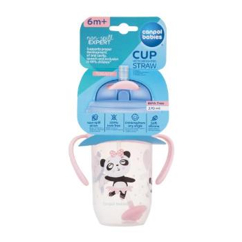 Canpol babies Exotic Animals Non-Spill Expert Cup With Weighted Straw Pink 270 ml hrneček pro děti