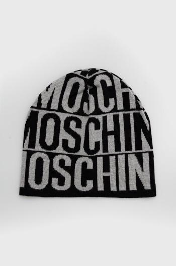 Vlněný klobouk Moschino šedá barva,