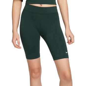 Nike NSW ESSNTL MR BIKER SHORT Dámské kraťasy, zelená, velikost XS