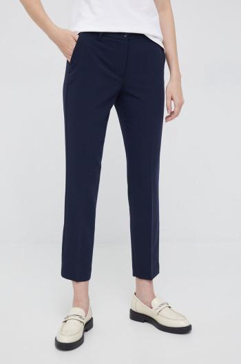 Kalhoty Sisley dámské, tmavomodrá barva, fason cargo, medium waist