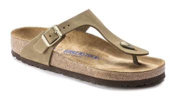 Birkenstock Gizeh SFB Nubuck Faded Khaki Regular Fit hnědé 1019022