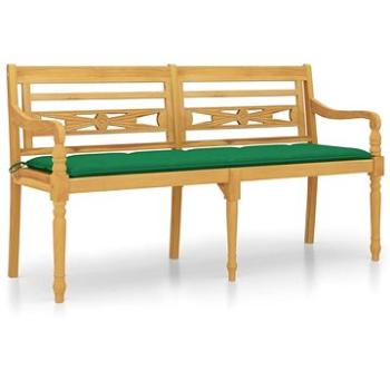 SHUMEE Lavice Batavia s Zelená poduškou 150 cm teak 3100846 (3100846)