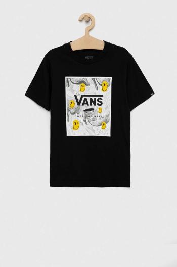 Dětské bavlněné tričko Vans BY PRINT BOX BOYS Black/Charcoal černá barva, s potiskem