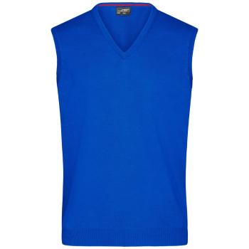 James & Nicholson Pánský svetr bez rukávů JN657 - Královská modrá | XXL