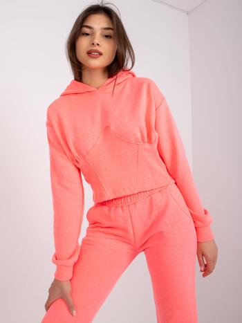 NEONOVĚ RŮŽOVÁ TEPLÁKOVÁ SOUPRAVA S KAPUCÍ -EM-KMPL-378.04-FLUO PINK Velikost: XL