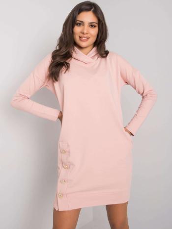 Světle růžové mikinové šaty -RV-SK-7215.65-light pink Velikost: S/M