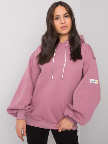 RŮŽOVÁ DÁMSKÁ OVERSIZE MIKINA S KAPUCÍ RV-BL-7281.92-PINK Velikost: L/XL