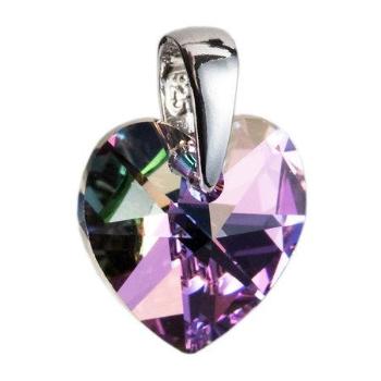 Stříbrný přívěsek s krystaly Swarovski fialové srdce 34003.5, Fialová