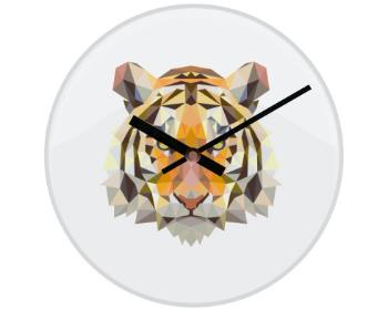 Hodiny skleněné Tygr