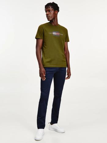 Tommy Hilfiger pánské olivově zelené tričko - S (GYY)