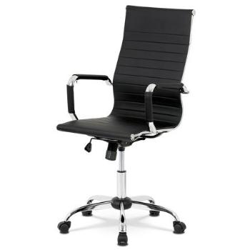 Autronic KA-V305 BK Kancelářská židle, černá ekokůže, houpací mech, kříž chrom