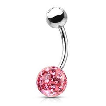 NUBIS® Piercing do pupíku s kamínky Crystals From Swarovski® kulička 8mm - BS1003P-12