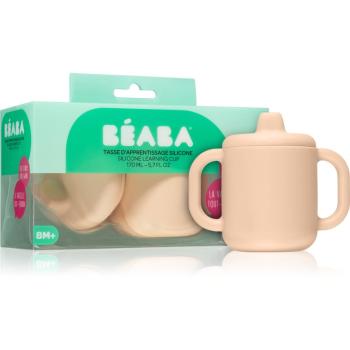 Beaba Silicone learning cup hrnek s víčkem Pink