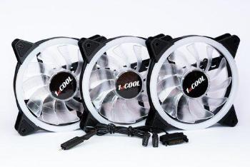 1stCOOL Fan KIT AURA EVO 1 ARGB, 3x Dual Ring ventilátor + ARGB Nano řadič, KIT-AURA-EVO-1