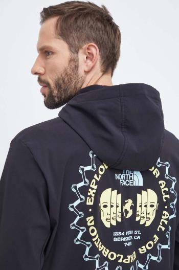 Sportovní mikina The North Face Tekno Logo černá barva, s kapucí, s potiskem