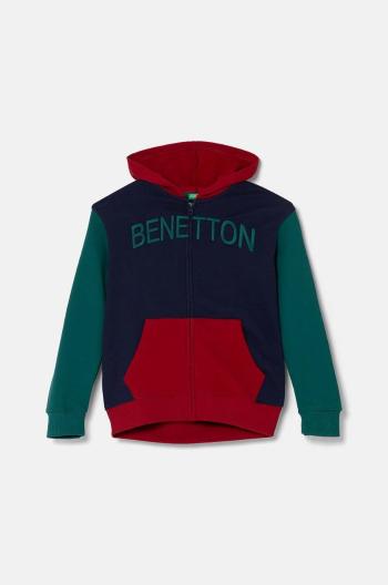 Dětská bavlněná mikina United Colors of Benetton s kapucí, vzorovaná, 3J68C503X