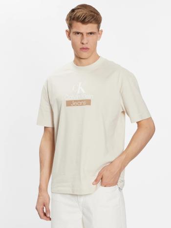 Calvin Klein pánské béžové tričko - XL (ACF)