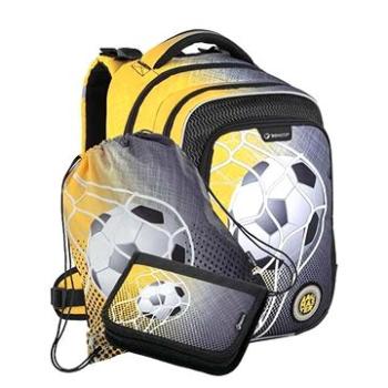 Školní batoh v setu pro prvňáčky BAGMASTER LUMI 21 D BLACK/YELLOW - 3 díly (8591805011695)