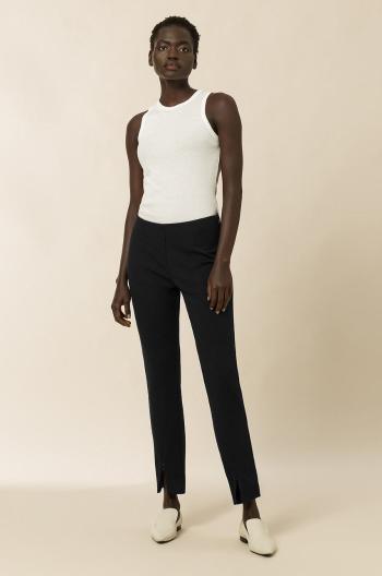 Kalhoty Ivy & Oak dámské, černá barva, jednoduché, high waist