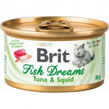Brit Cat Fish Dreams Tuna &amp; Squid - 24 x 80g